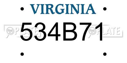 534B71 Virginia License Plate