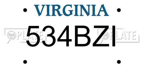 534BZI Virginia License Plate