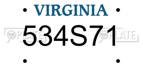 534S71 Virginia License Plate