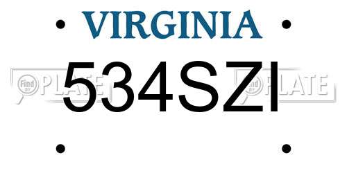 534SZI Virginia License Plate