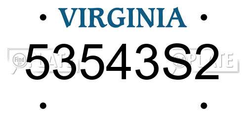 53543S2 Virginia License Plate