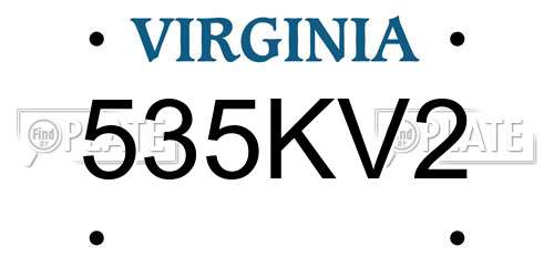 535KV2 Virginia License Plate