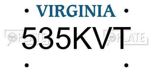 535KVT Virginia License Plate