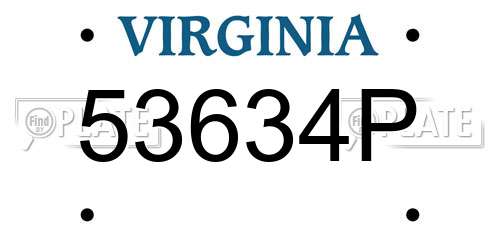 53634P Virginia License Plate