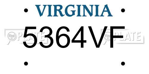 5364VF Virginia License Plate