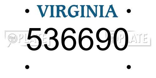 536690 Virginia License Plate