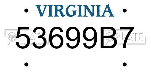 53699B7 Virginia License Plate