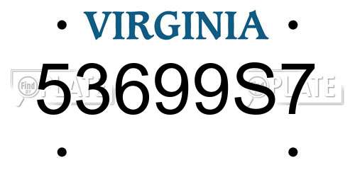 53699S7 Virginia License Plate