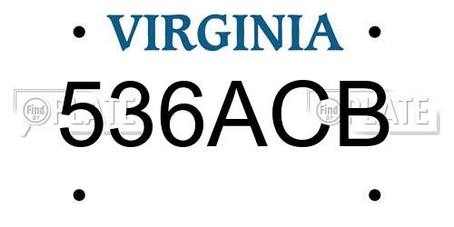 536ACB Virginia License Plate