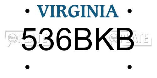 536BKB Virginia License Plate