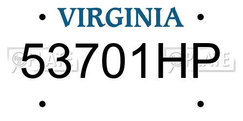 53701HP Virginia License Plate