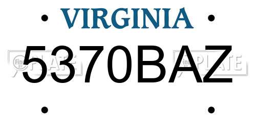 5370BAZ Virginia License Plate