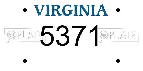 5371 Virginia License Plate