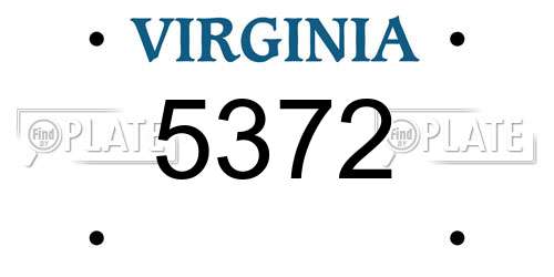 5372 Virginia License Plate