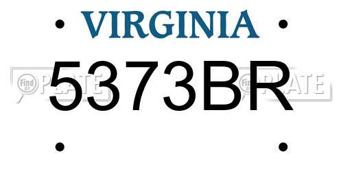 5373BR Virginia License Plate