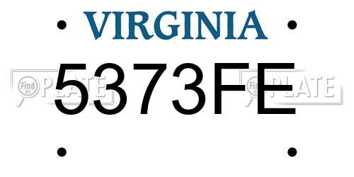 5373FE Virginia License Plate