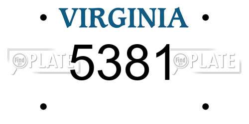5381 Virginia License Plate