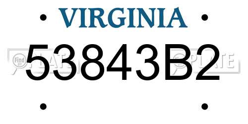 53843B2 Virginia License Plate