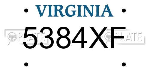 5384XF Virginia License Plate