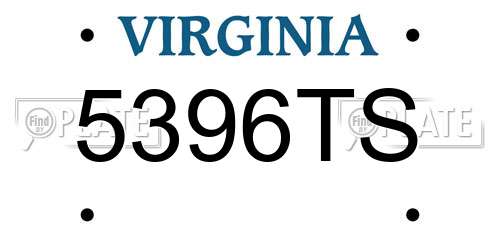 5396TS Virginia License Plate