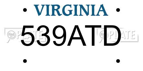 539ATD Virginia License Plate