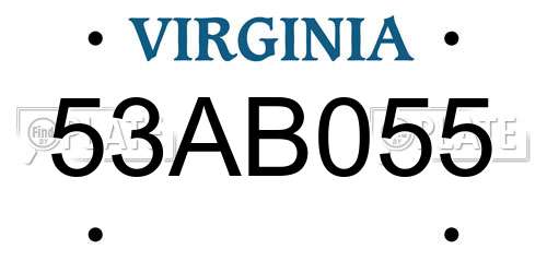 53AB055 Virginia License Plate