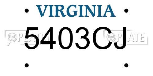 5403CJ Virginia License Plate