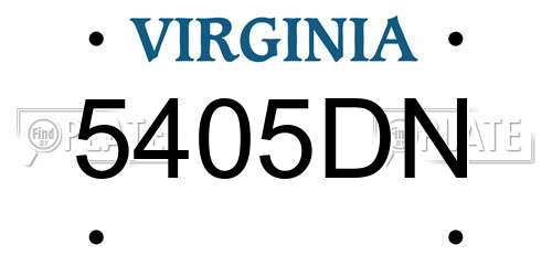 5405DN Virginia License Plate