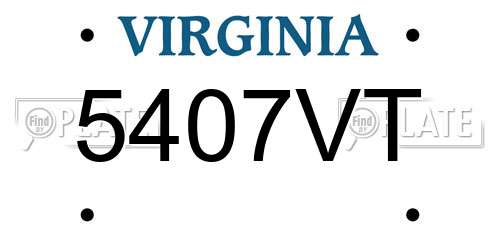 5407VT Virginia License Plate
