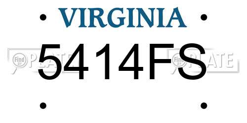 5414FS Virginia License Plate