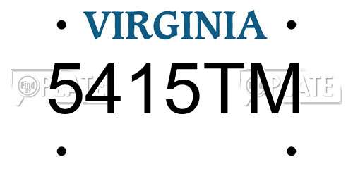 5415TM Virginia License Plate