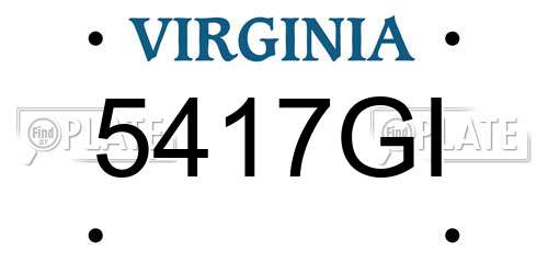 5417GI Virginia License Plate