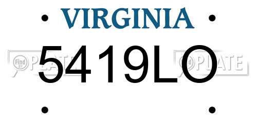 5419LO Virginia License Plate