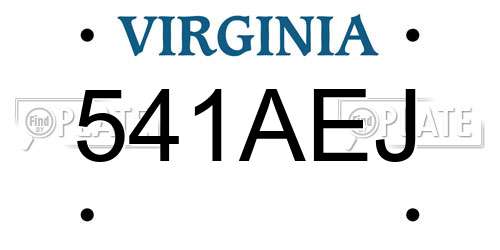 541AEJ Virginia License Plate