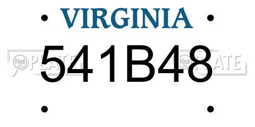 541B48 Virginia License Plate