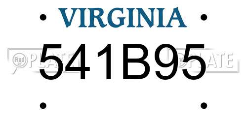 541B95 Virginia License Plate
