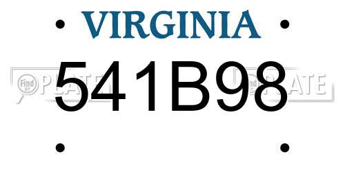 541B98 Virginia License Plate