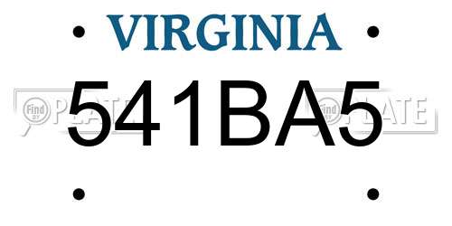 541BA5 Virginia License Plate