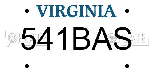 541BAS Virginia License Plate