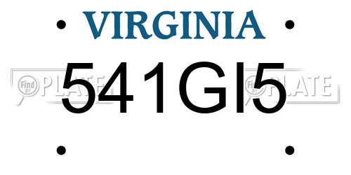 541GI5 Virginia License Plate