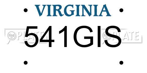541GIS Virginia License Plate