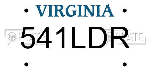541LDR Virginia License Plate