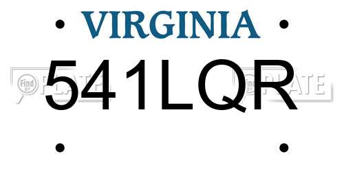 541LQR Virginia License Plate