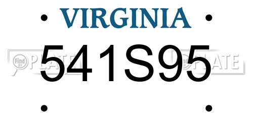 541S95 Virginia License Plate
