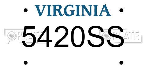 5420SS Virginia License Plate