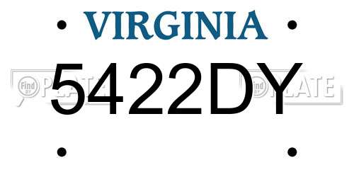 5422DY Virginia License Plate