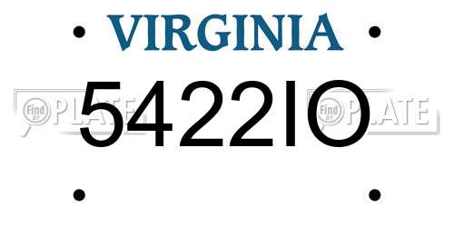 5422IO Virginia License Plate