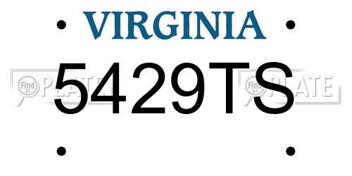5429TS Virginia License Plate