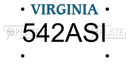 542ASI Virginia License Plate