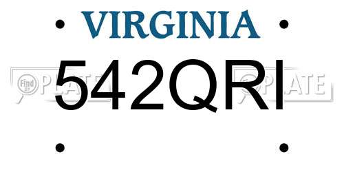 542QRI Virginia License Plate